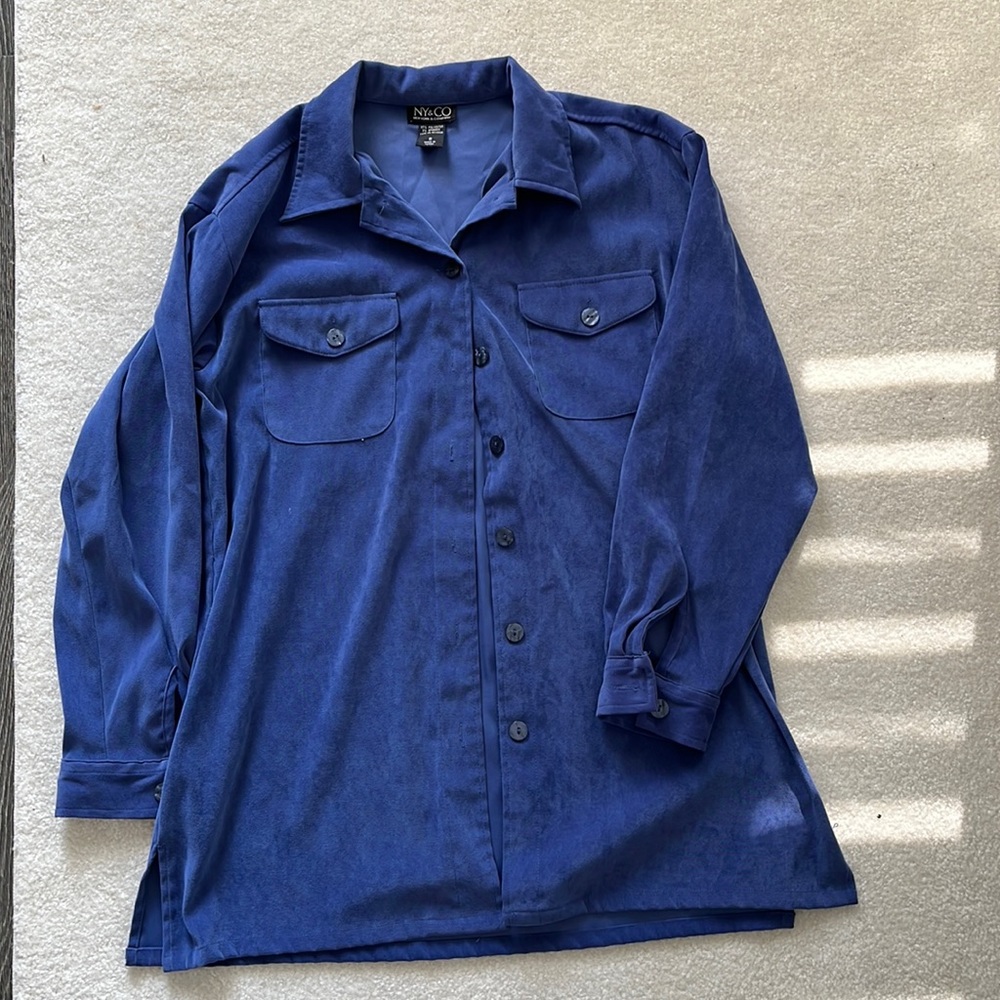 Oversized suede shirt jacket